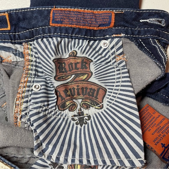 Rock Revival Jeans Nicci Mid Rise Skinny Stretch Denim Rhinestones Studs Blue 27 - Picture 11 of 16